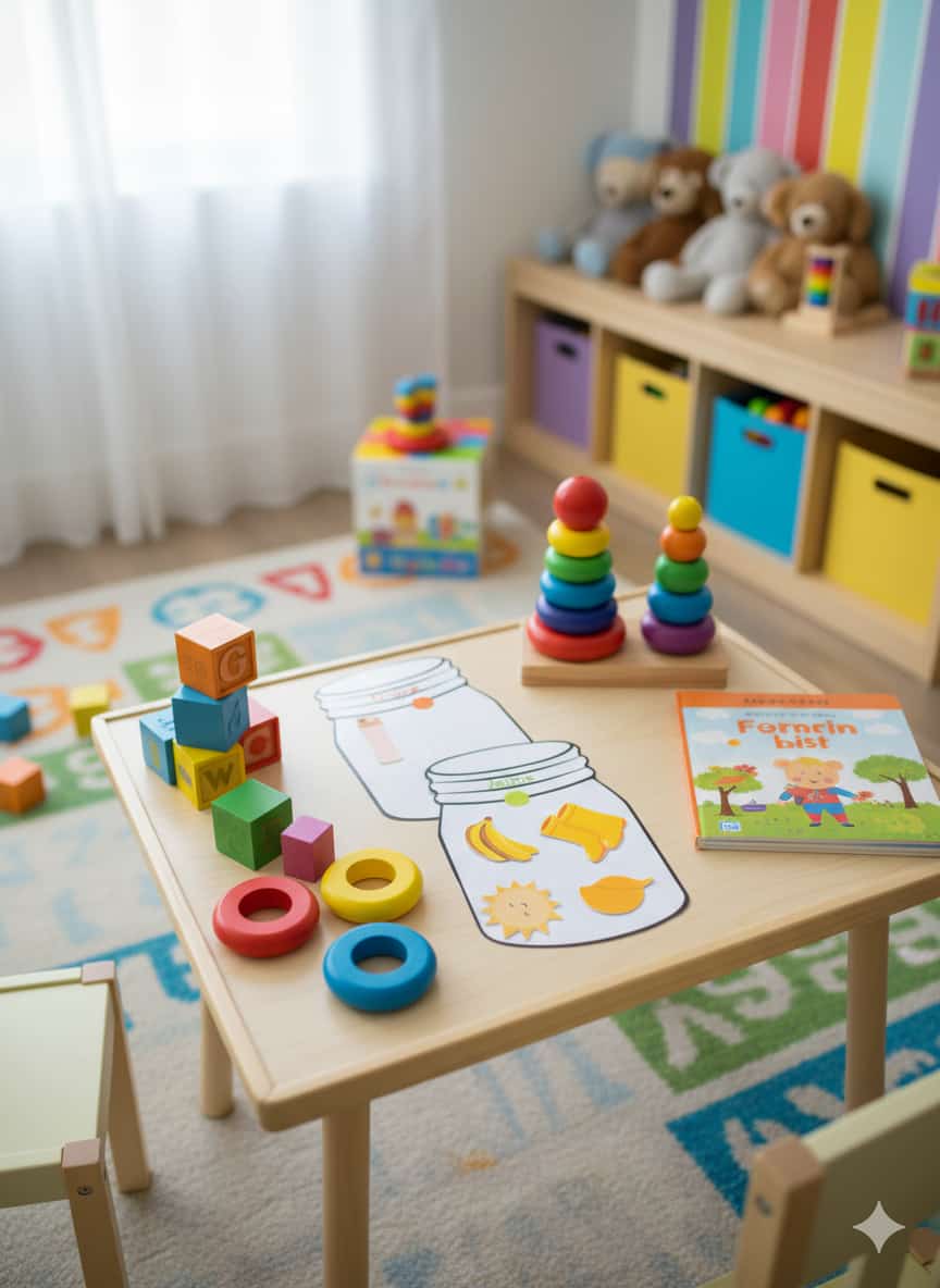 Jeu éducatif Le Pot des Couleurs – association scratch couleurs objets tri motricité fine éveil sensoriel enfant 3-6 ans TDAH TSA Dys inclusion ULIS AESH